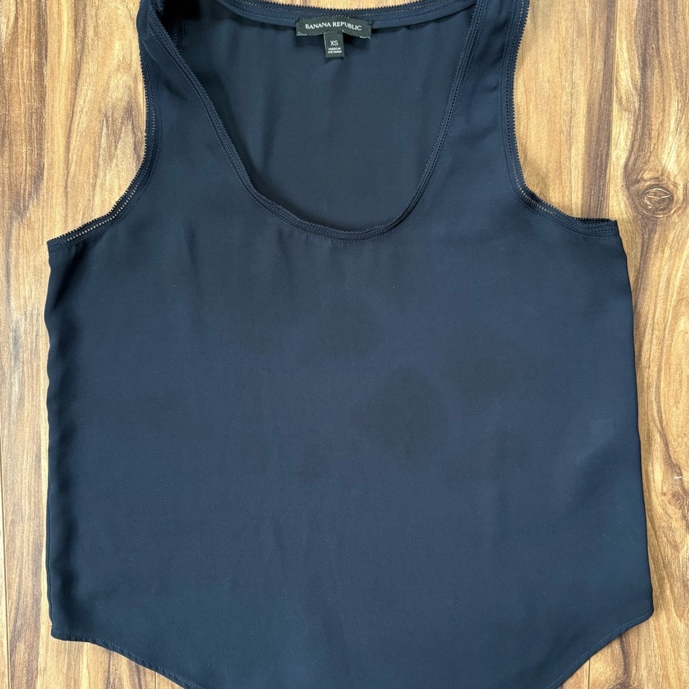 Banana Republic Tank Top XS Navy Blue Sleeveless Basic Layering